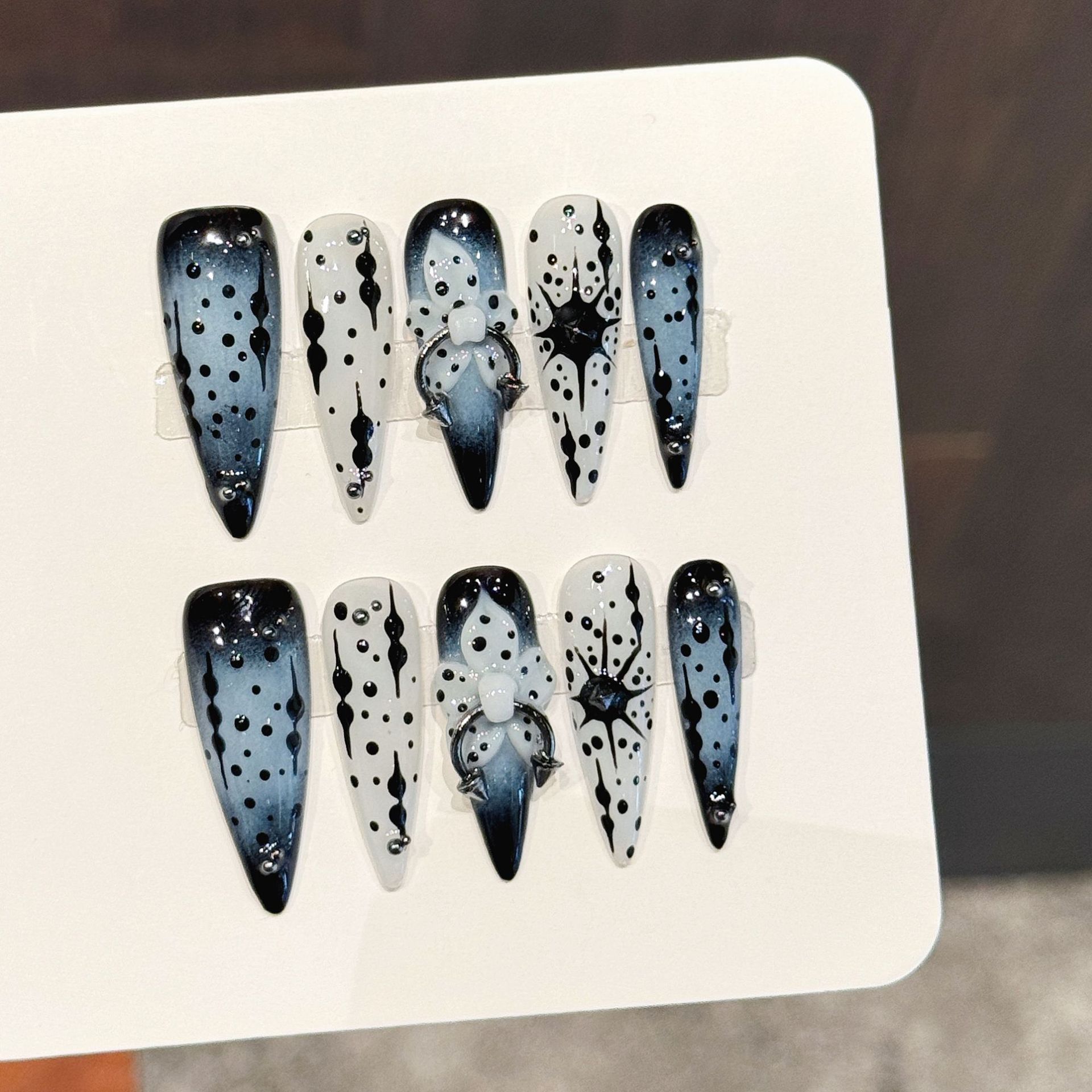 Resin Art Flower - 10pcs Gradient Ink Blue Handmade False