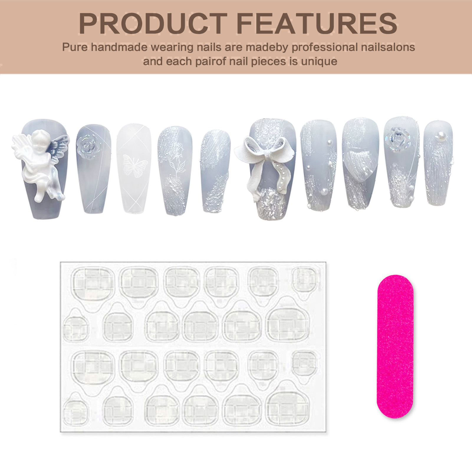 3D Plaster Angel False Nails G - Resin Art Flower review and price