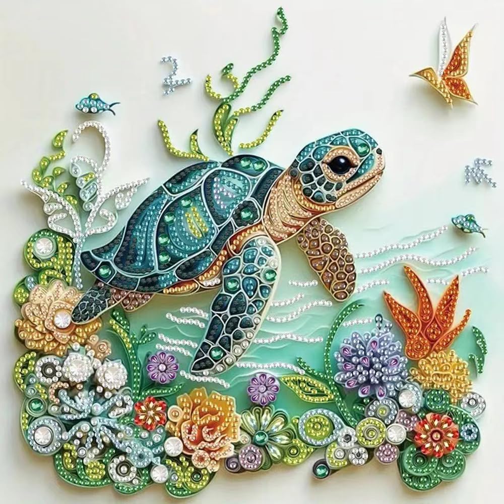 Sea Turtle Animal Diamond Pain - Resin Art Flower review and price