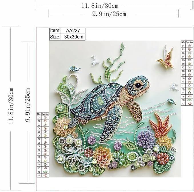 Sea Turtle Animal Diamond Pain - Resin Art Flower review and price