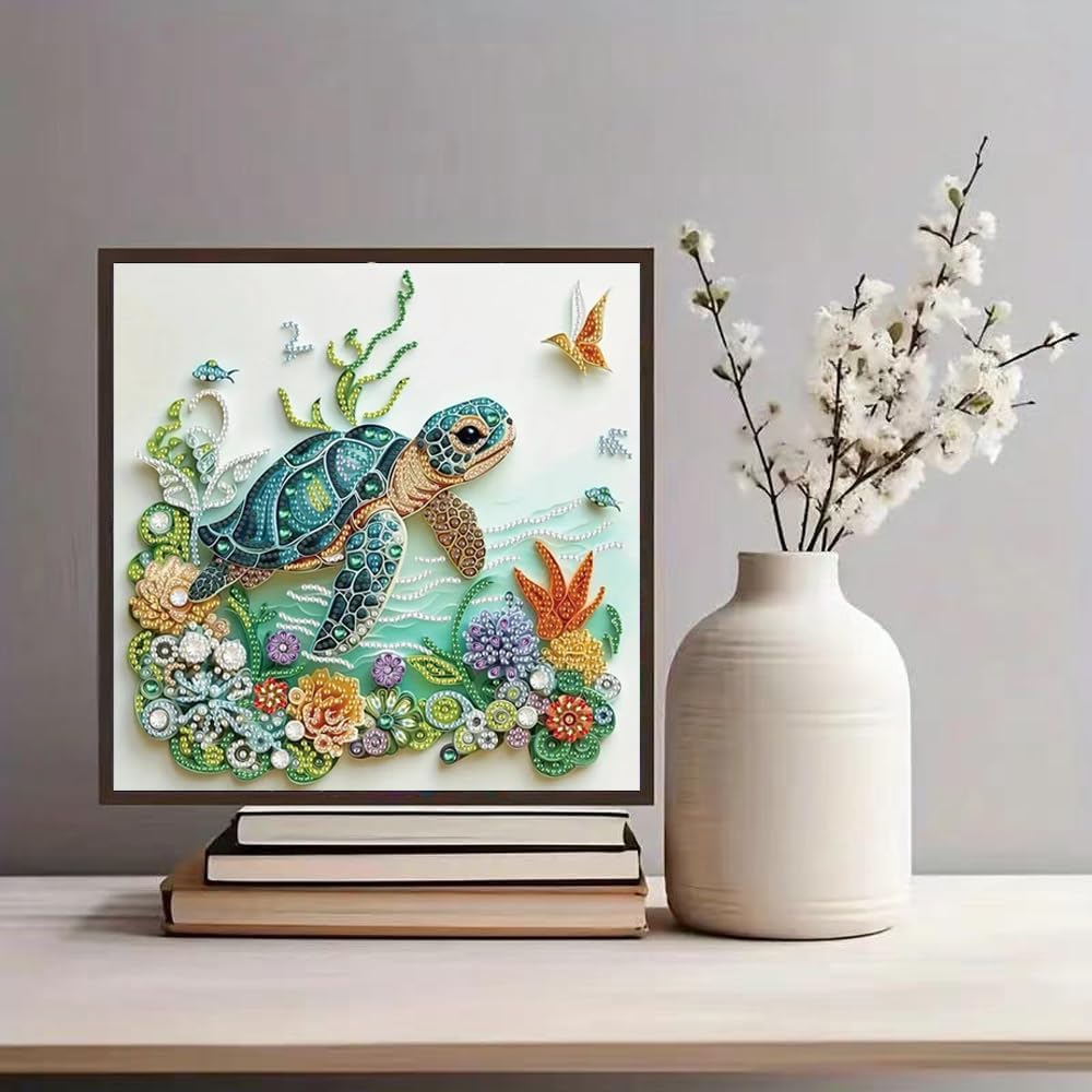 Sea Turtle Animal Diamond Pain - Resin Art Flower review and price