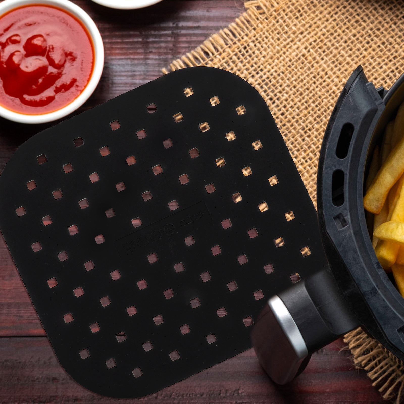 2Pcs Air Fryer Liner Silicone  - Tray Mold Rectangle review and price