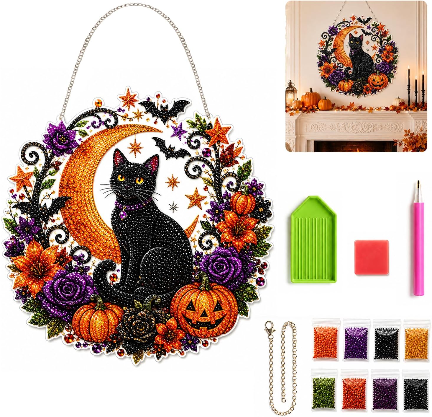 Halloween Pumpkins Diamond Art - Resin Art Flower review and price