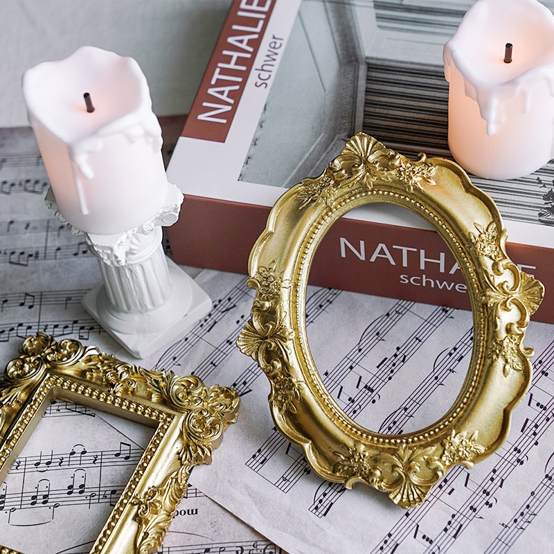 Golden Retro Photo Frame Nail  - Resin Art Photo Frame review and price
