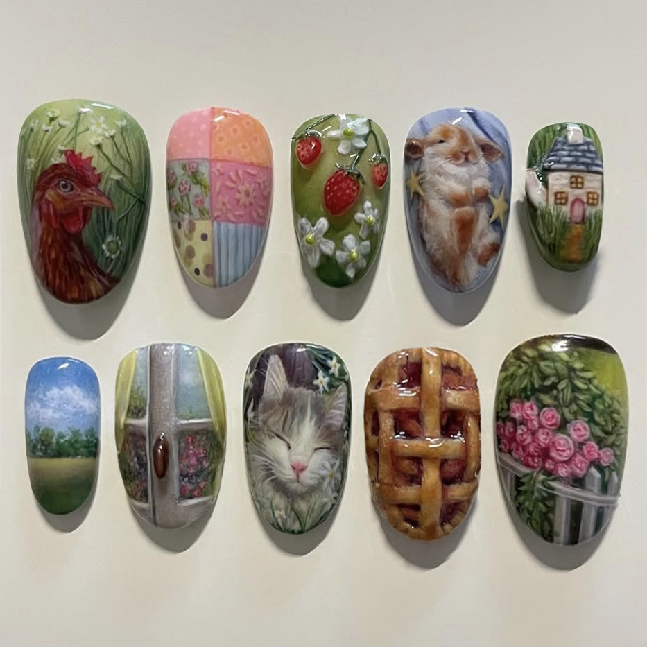24pcs Pastoral Style Almond Pr - Resin Art Flower review and price