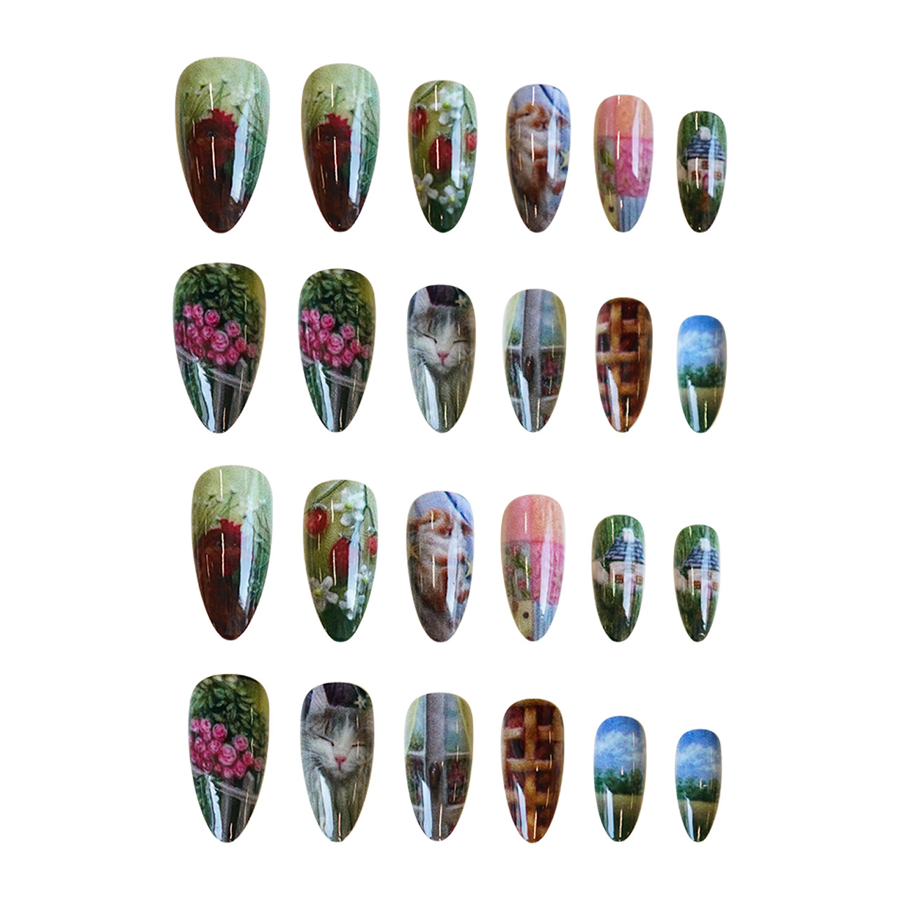24pcs Pastoral Style Almond Pr - Resin Art Flower review and price