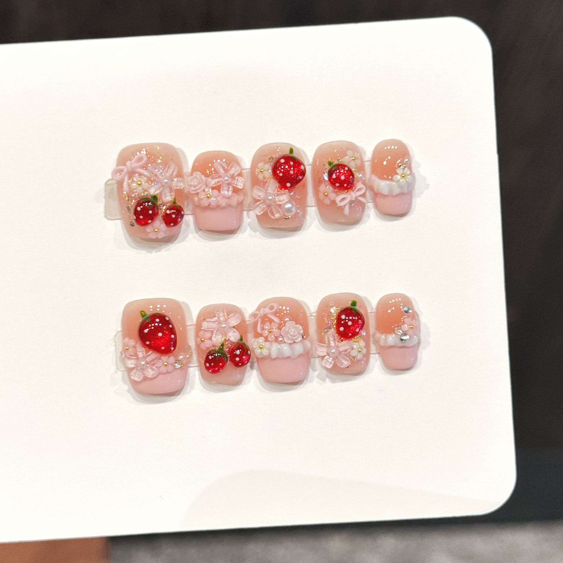 10pcs Cute Red Strawberry Pres - Resin Art Flower review and price