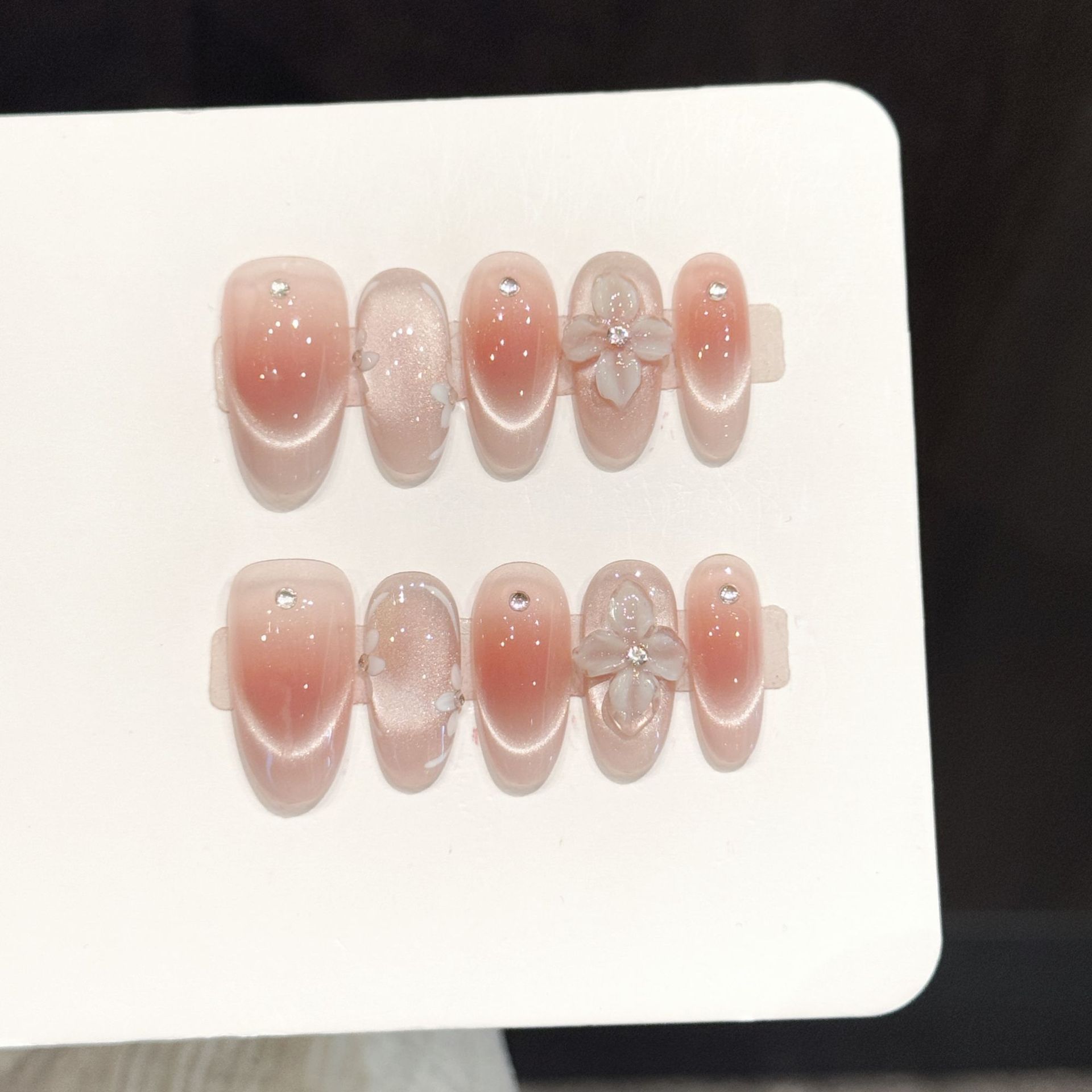 10pcs Handmade Press On Nails  - Resin Art Flower review and price